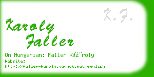 karoly faller business card